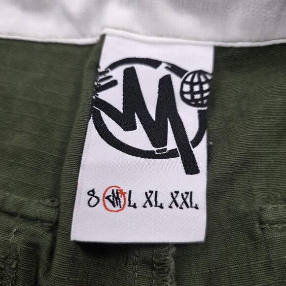 Minus Two Pants Mens Medium Green Cargo Graffiti Streetwear Utility Skate Y2K - Picture 2 of 16